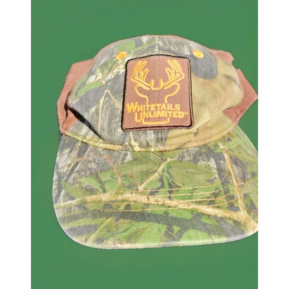 Whitetails Unlimited Hunting Camo Brown Orange Hat Cap
